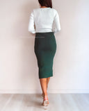 Janet Knit Midi Skirt - Green