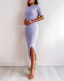 Sienna Knit Midi Skirt - Lilac