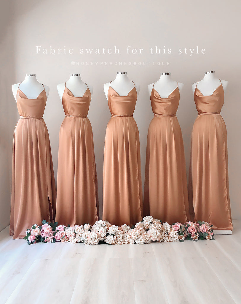 Bridesmaid Fabric Swatch - Luxe Satin - Gold