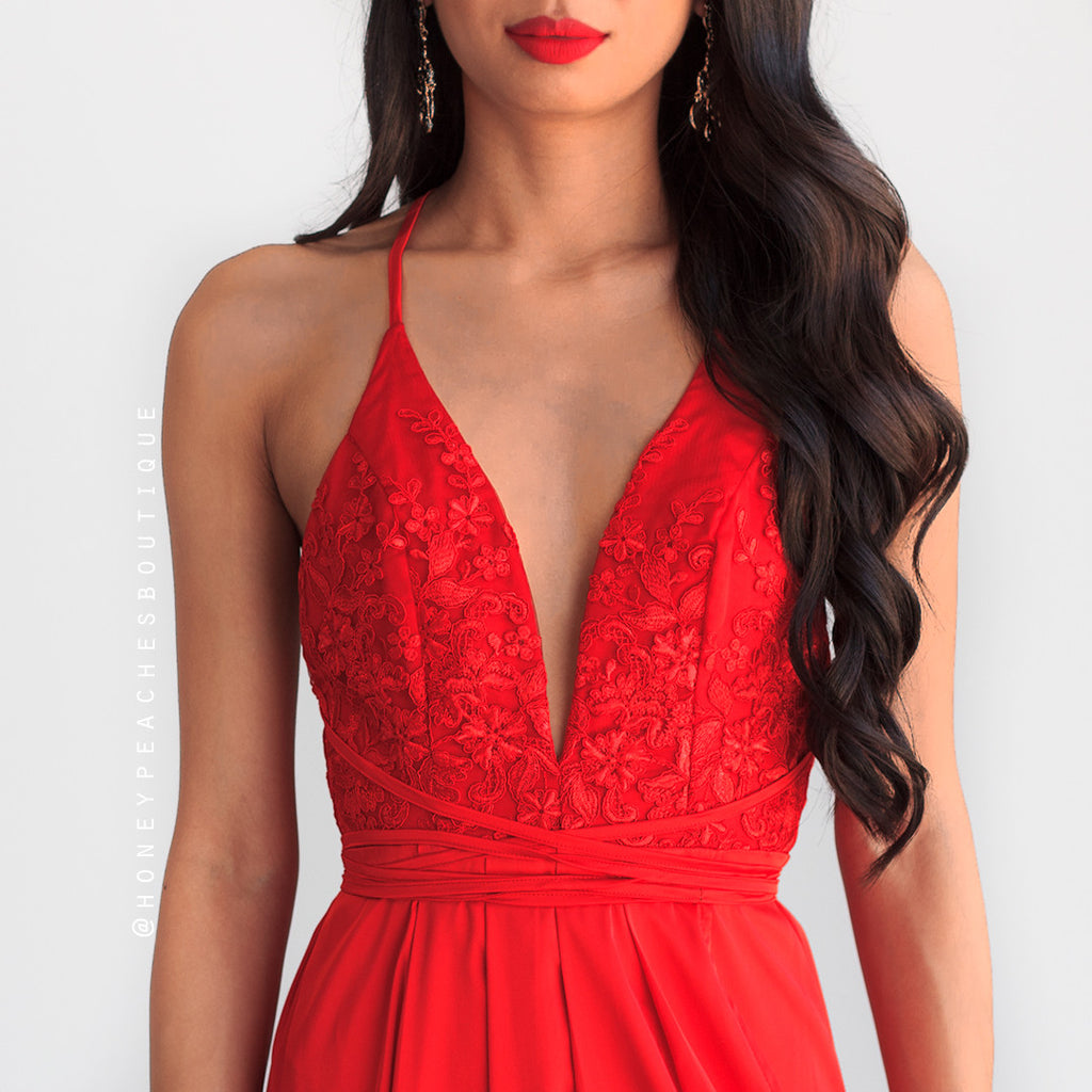 Star Of The Show Maxi Dress - Red