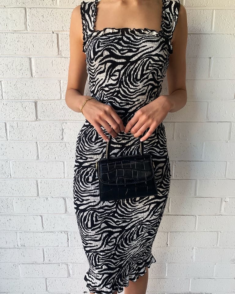 Tina Midi Dress - Zebra Print
