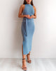 Sadie Knit Midi Dress - Blue