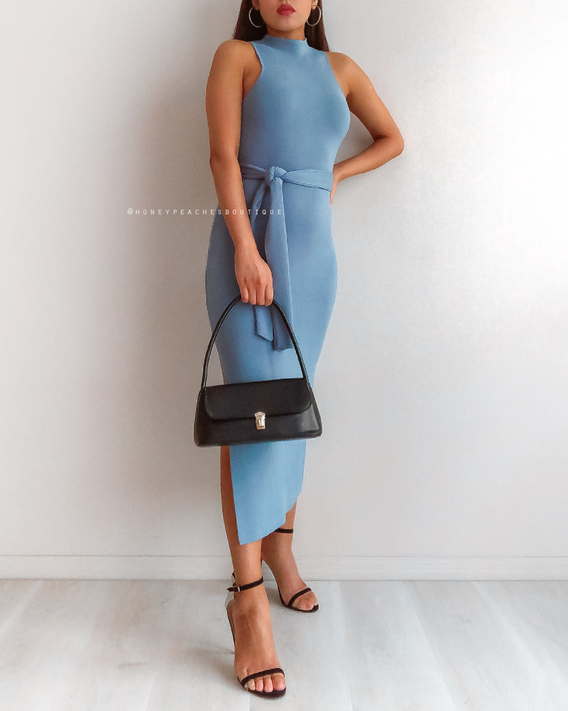 Sadie Knit Midi Dress - Blue