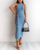 Sadie Knit Midi Dress - Blue