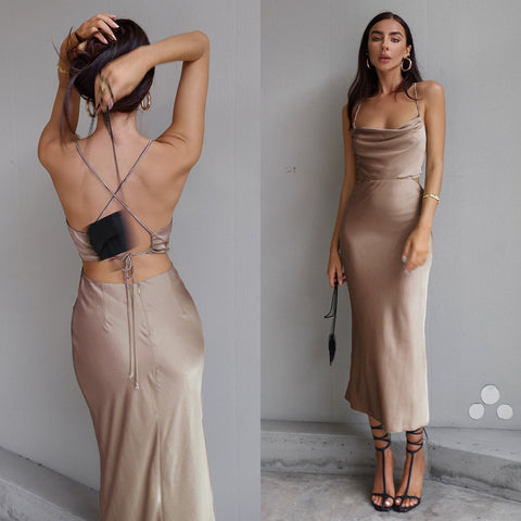 Aphrodite Sequin Gown by Jadore - Ivory/Nude