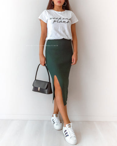 Harper Knit Midi Skirt - Black