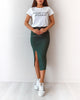 Janet Knit Midi Skirt - Green