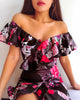 Alessandra Midi Dress - Black Floral