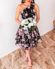 Addison One Shoulder Dress - Black Floral