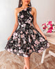 Addison One Shoulder Dress - Black Floral
