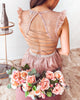 Abigail Glitter Maxi Dress - Rose Gold