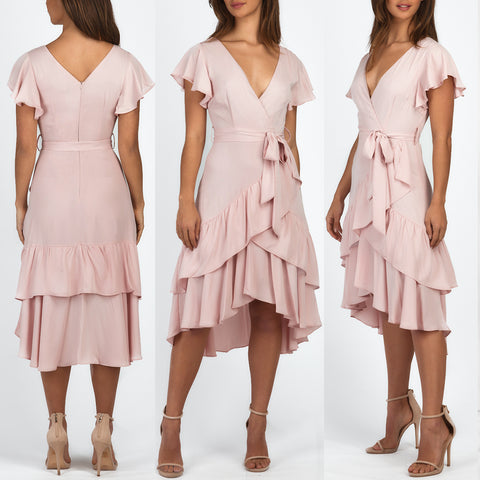 Jasmina Midi Dress - Dusty Pink