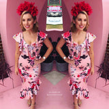 Alessandra Midi Dress - Pink Floral