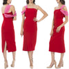 Angelica Midi Dress - Red/Pink