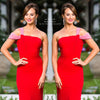 Angelica Midi Dress - Red/Pink
