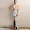 Aphrodite Sequin Gown by Jadore - Ivory/Nude