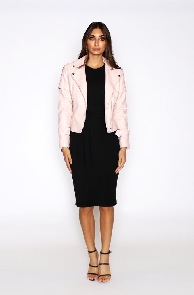 Aria Biker Jacket - Pink