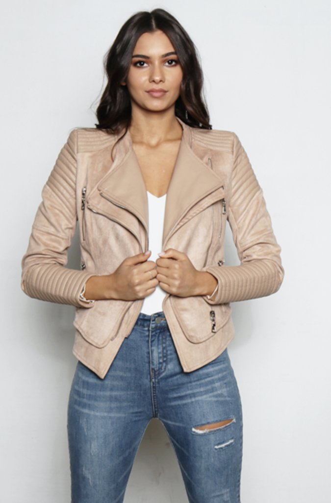 Bessy Biker Jacket - Beige