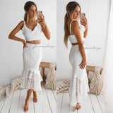 Eva Two Piece Dress Set - White