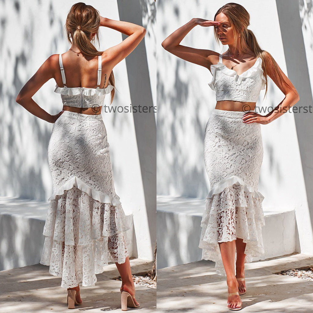 Eva Two Piece Dress Set - White