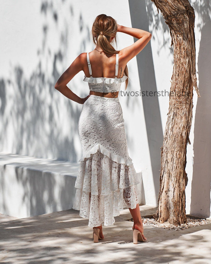 Eva Two Piece Dress Set - White