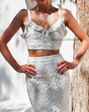 Eva Two Piece Dress Set - White