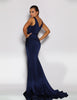 Giana Drape Gown by Jadore - Navy