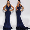 Giana Drape Gown by Jadore - Navy