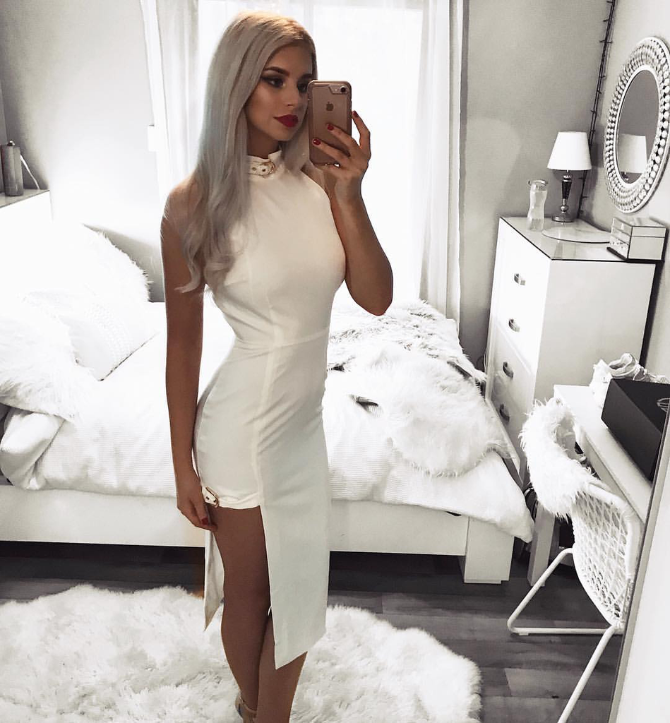 Ares Midi Dress - White