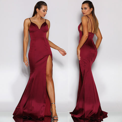 Maya Pleated Gown by Jadore - Red