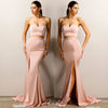 Iris Two Piece Dress Set by Jadore - Dusty Pink
