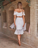 Janine Two Piece Dress Set - White