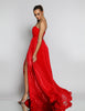 Maya Pleated Gown by Jadore - Red