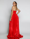 Maya Pleated Gown by Jadore - Red