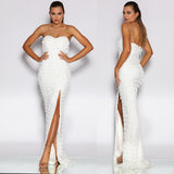 Omaira Sequin Gown by Jadore - Ivory