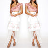 Miranda Frill Layered Skirt - White Floral