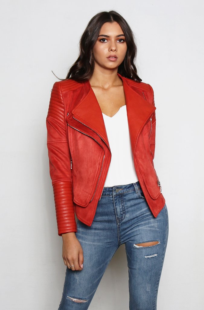 Bessy Biker Jacket - Rust