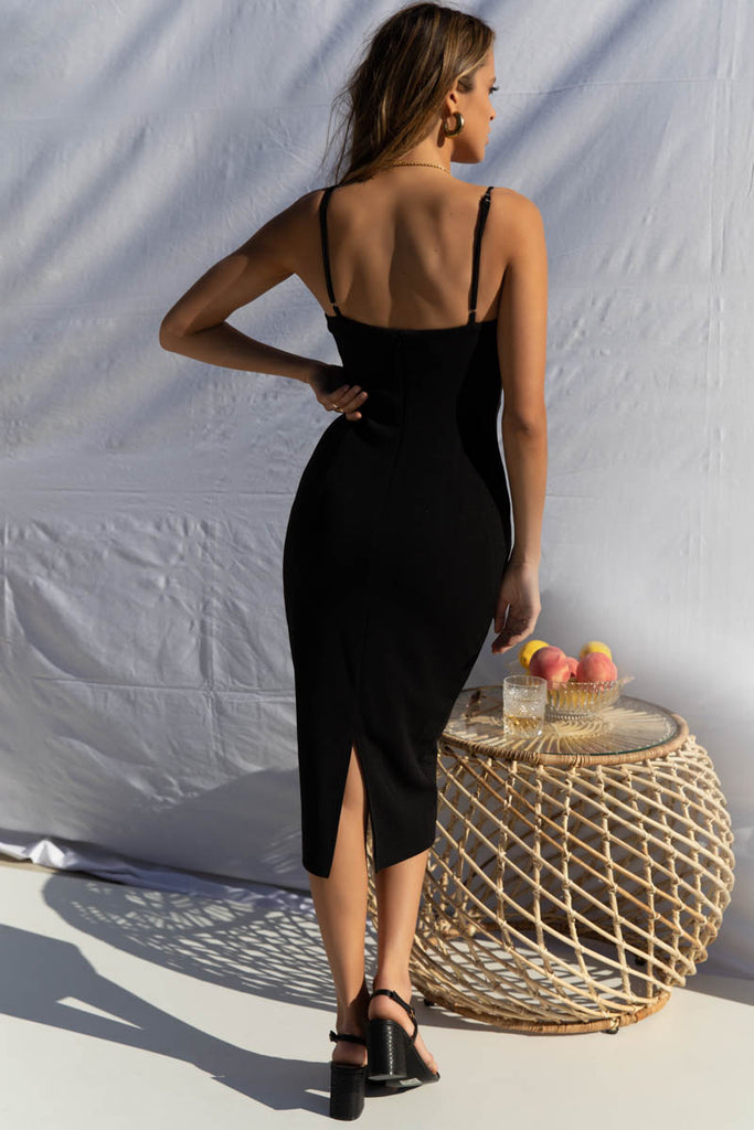 Cali Midi Dress - Black – Honey Peaches
