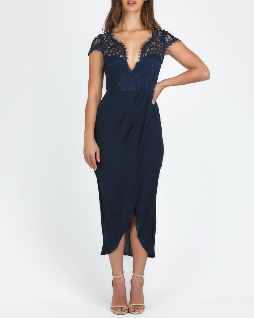 Amelia Midi Dress - Navy