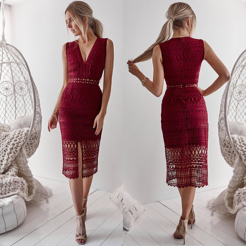 Eva Two Piece Dress Set - Red