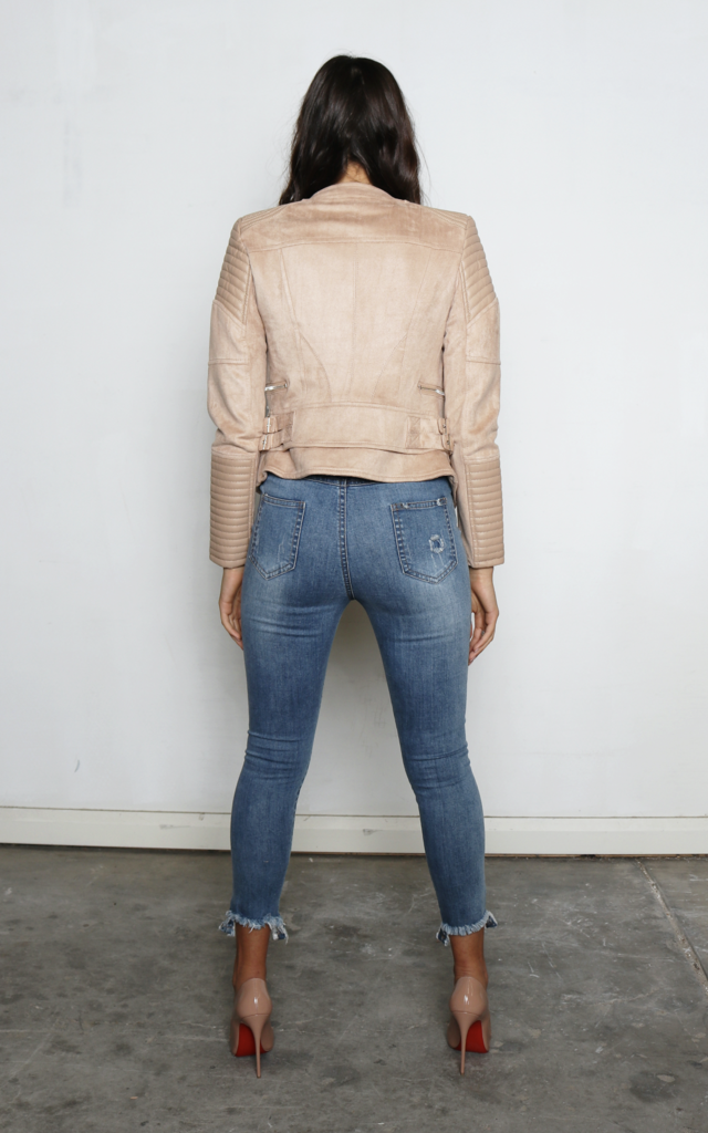 Bessy Biker Jacket - Beige