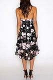 Addison Ruffle Skirt - Black Floral