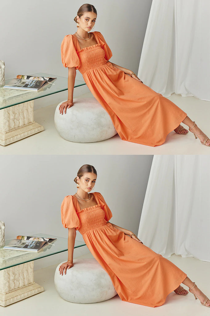 Islay Midi Dress - Orange