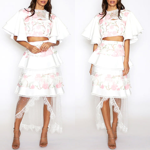Ashleigh Two Piece Dress Set - Pink Floral