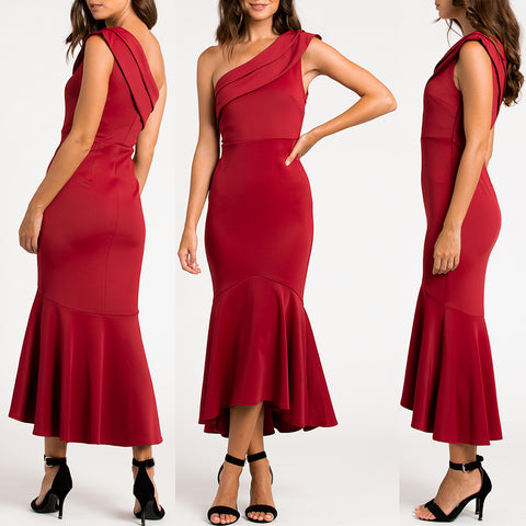Hope Midi Dress by Georgy Collection - Red