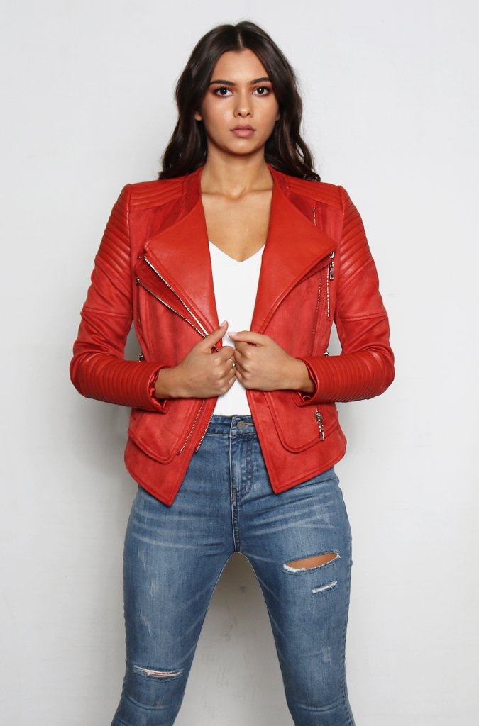 Bessy Biker Jacket - Rust