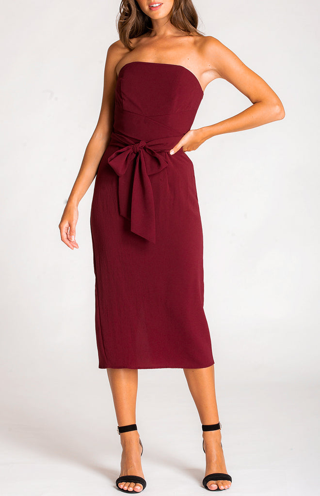 Juniper Midi Dress - Maroon