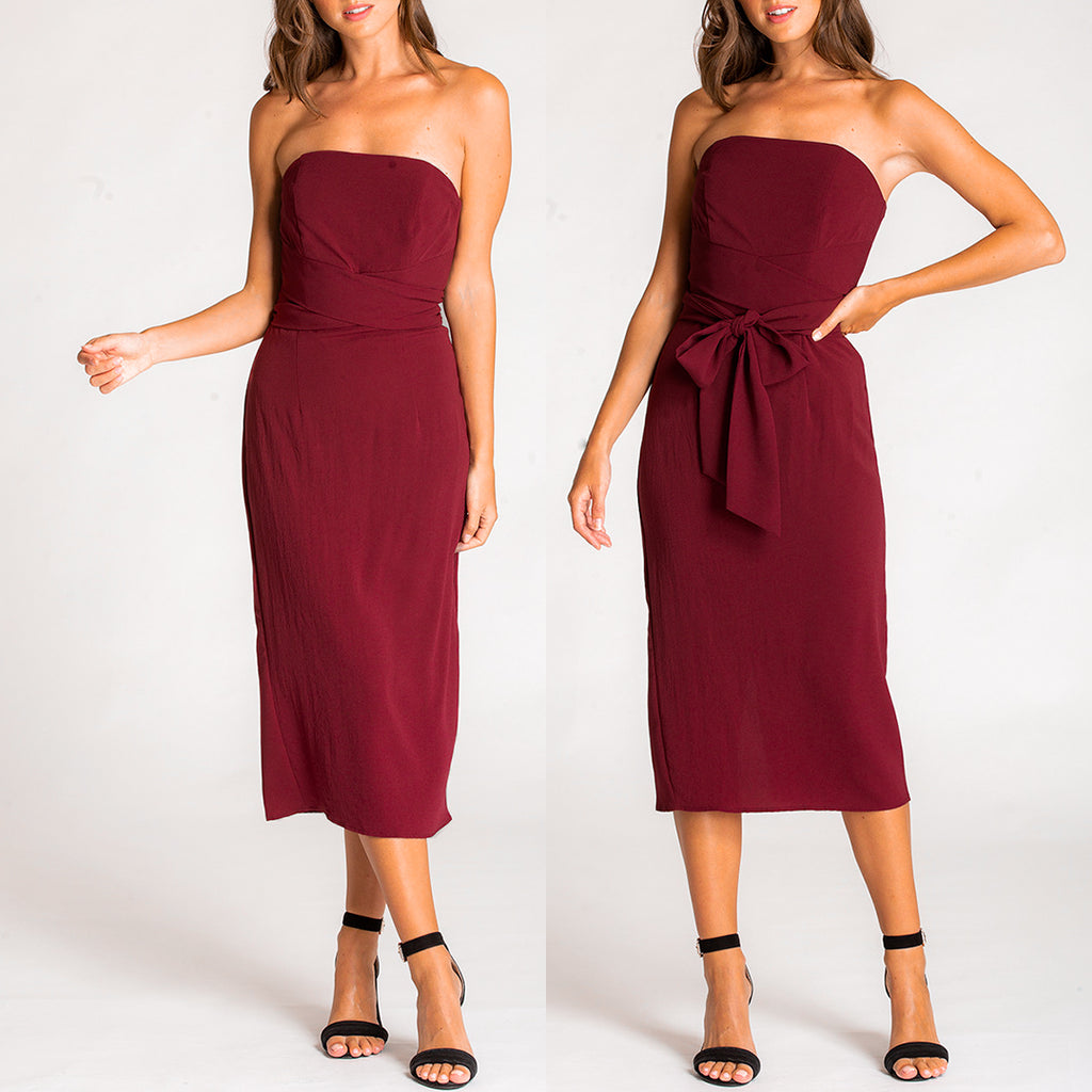 Juniper Midi Dress - Maroon