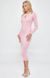 Gigi Knit Midi Dress - Pink