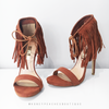 Travis Tan Suede Fringe Heels by Billini